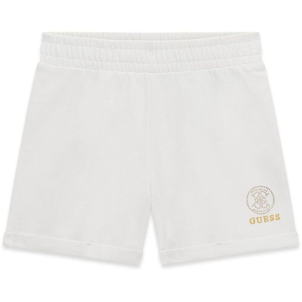 Guess Girls Fleece Sweat Shorts / White